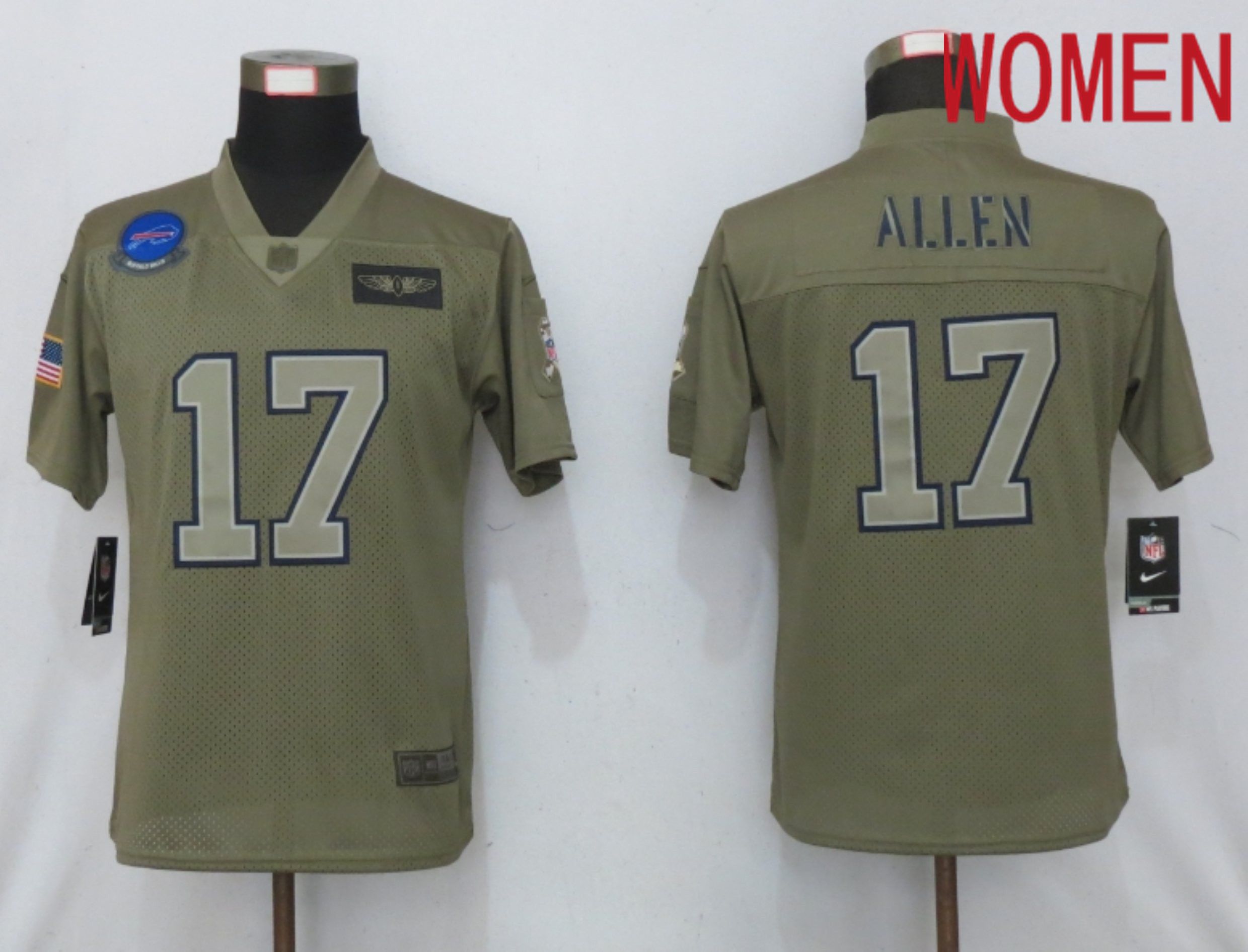 Women Buffalo Bills #17 Allen Nike Camo Salute to Service Playe Nike NFL Jersey->women nfl jersey->Women Jersey